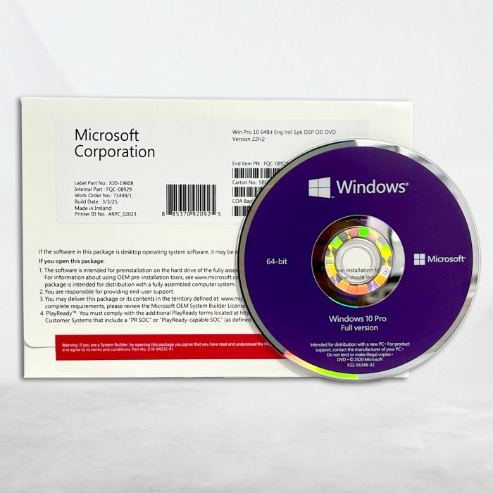 Windows 10 Pro DVD Pack official installer UK version