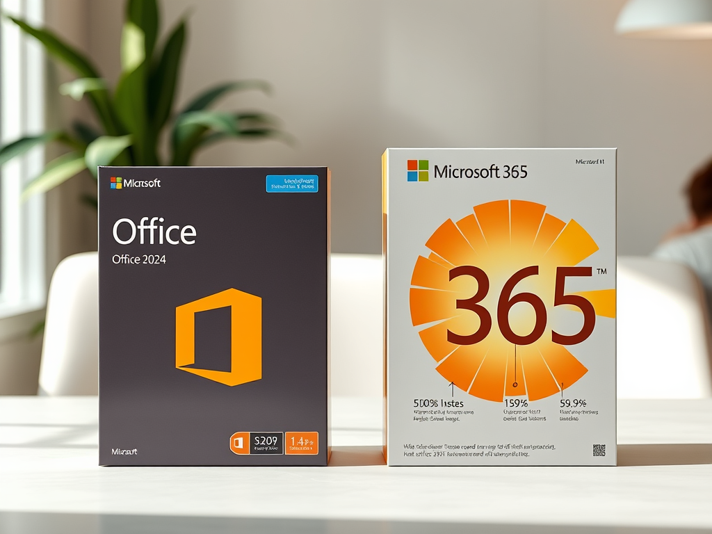 Microsoft Office 2024 vs Microsoft 365 UK comparison illustration