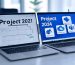 Microsoft Project 2021 vs 2024 comparison graphic for UK businesses