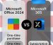Comparison between Microsoft Office 2024 and Microsoft 365 subscription options for UK users