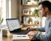 User fixing Microsoft Office activation error on laptop in home office